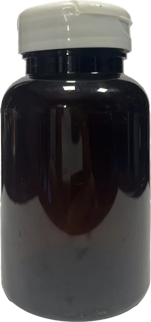 Botella PET ámbar oscuro con tapa blanca