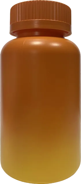 Orange gradient HDPE supplement bottle